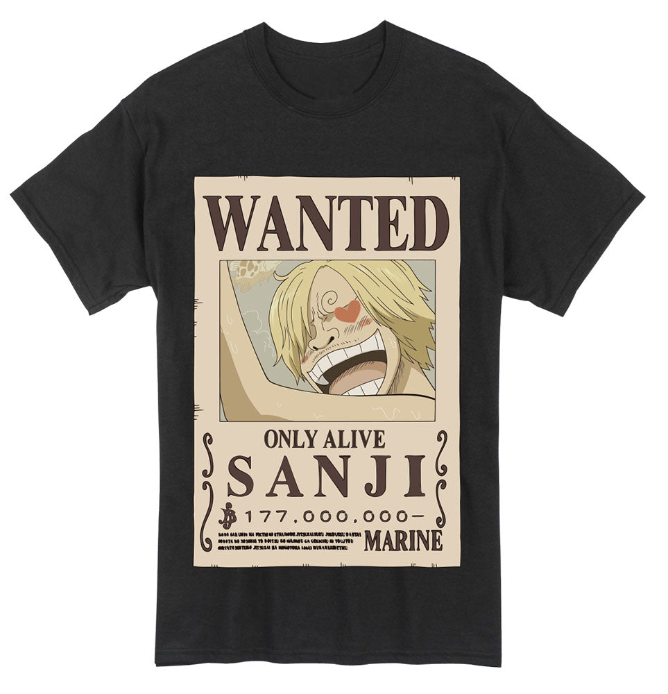 ONE PIECE - SANJI WANTED POSTER MEN T-SHIRT