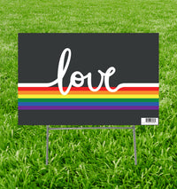 Thumbnail for Life-Size Outdoor Coroplast LGBT Love Yard Sign
