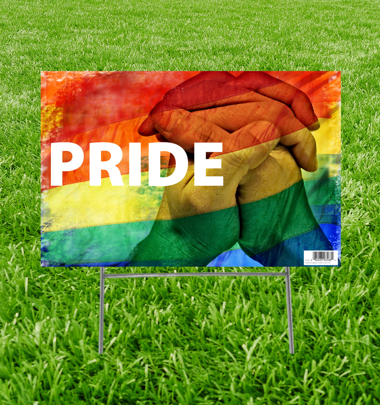 Life-Size Outdoor Coroplast LGBT Pride Yard Sign
