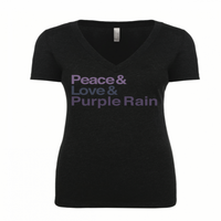 Thumbnail for Prince Peace Love & Purple Rain Ladies Tee (ON SALE)