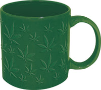 Thumbnail for Stonerware Embossed Weed Leaf Pattern Ceramic Mug (18oz) – 4 PC PPK