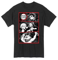 Thumbnail for DEMON SLAYER - GROUP GRITTY PANELS T-SHIRT