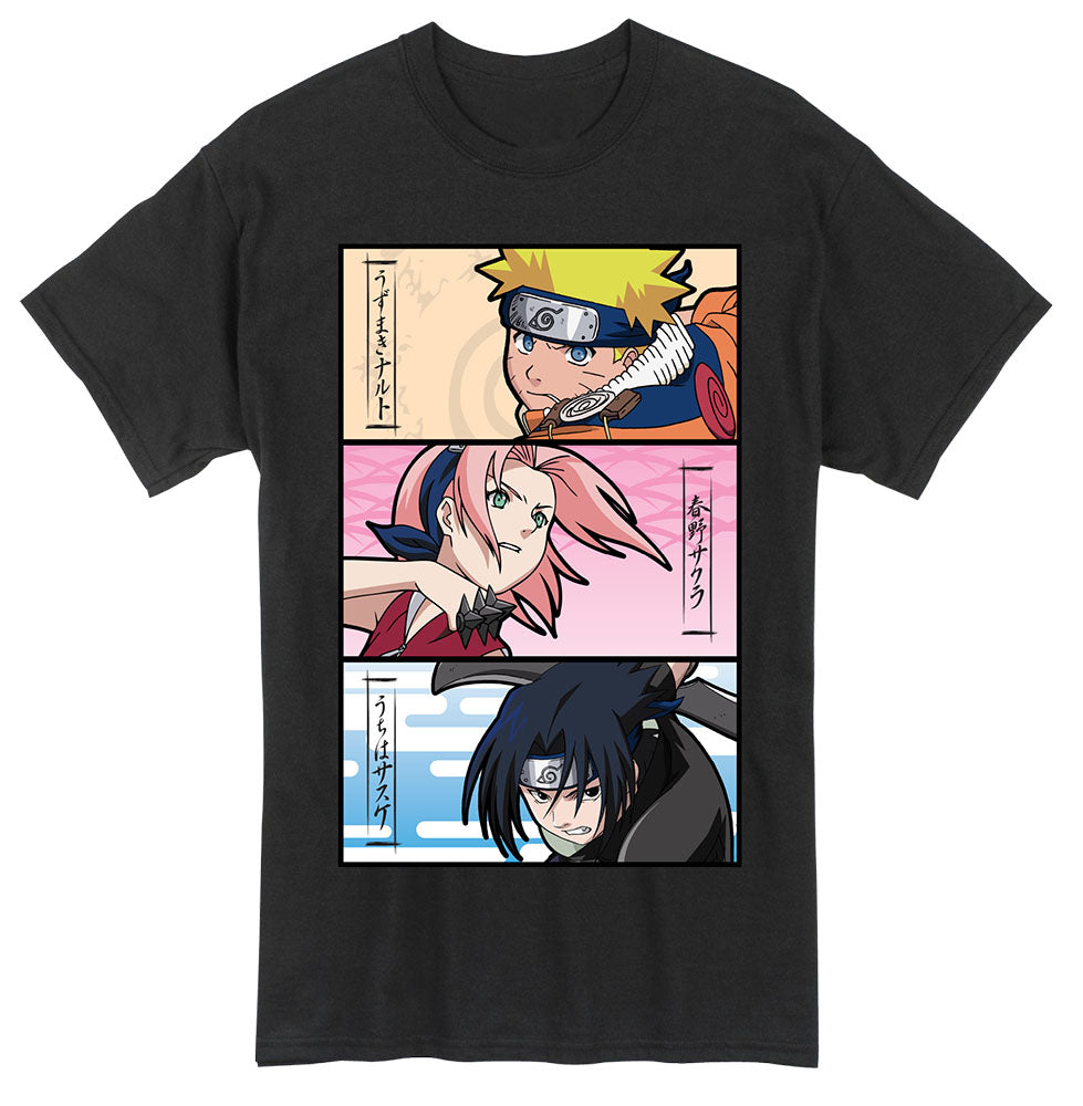 NARUTO-NARUTO-SAKURA- SASUKE-T-SHIRT MENS (BLACK)
