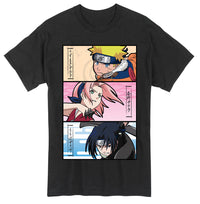 Thumbnail for NARUTO-NARUTO-SAKURA- SASUKE-T-SHIRT MENS (BLACK)