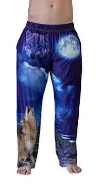 Thumbnail for Waist down photo of model wearing Howling Wolf pajama lounge pants front view (white background)