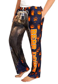 Thumbnail for Waist down photo of model wearing Bear Down pajama lounge pants side view (white background)