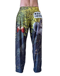 Thumbnail for Waist down photo of model wearing I'm So Old I Lost My Nuts pajama lounge pants back view (white background)