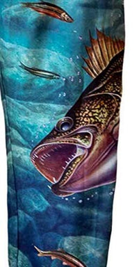 Thumbnail for Close up image of walleye graphic on pajama lounge pants