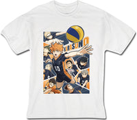 Thumbnail for HAIKYU!! THE DUMPSTER BATTLE - KARASUNO VOLLEYBALL CLUB CHARACTER ART WHITE MEN'S T-SHIRT