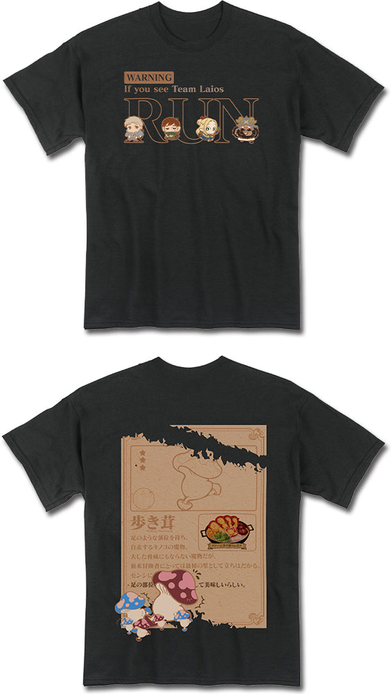 DELICIOUS IN DUNGEON - WALKING MUSHROOM RECIPE COLOR ART BLACK T-SHIRT