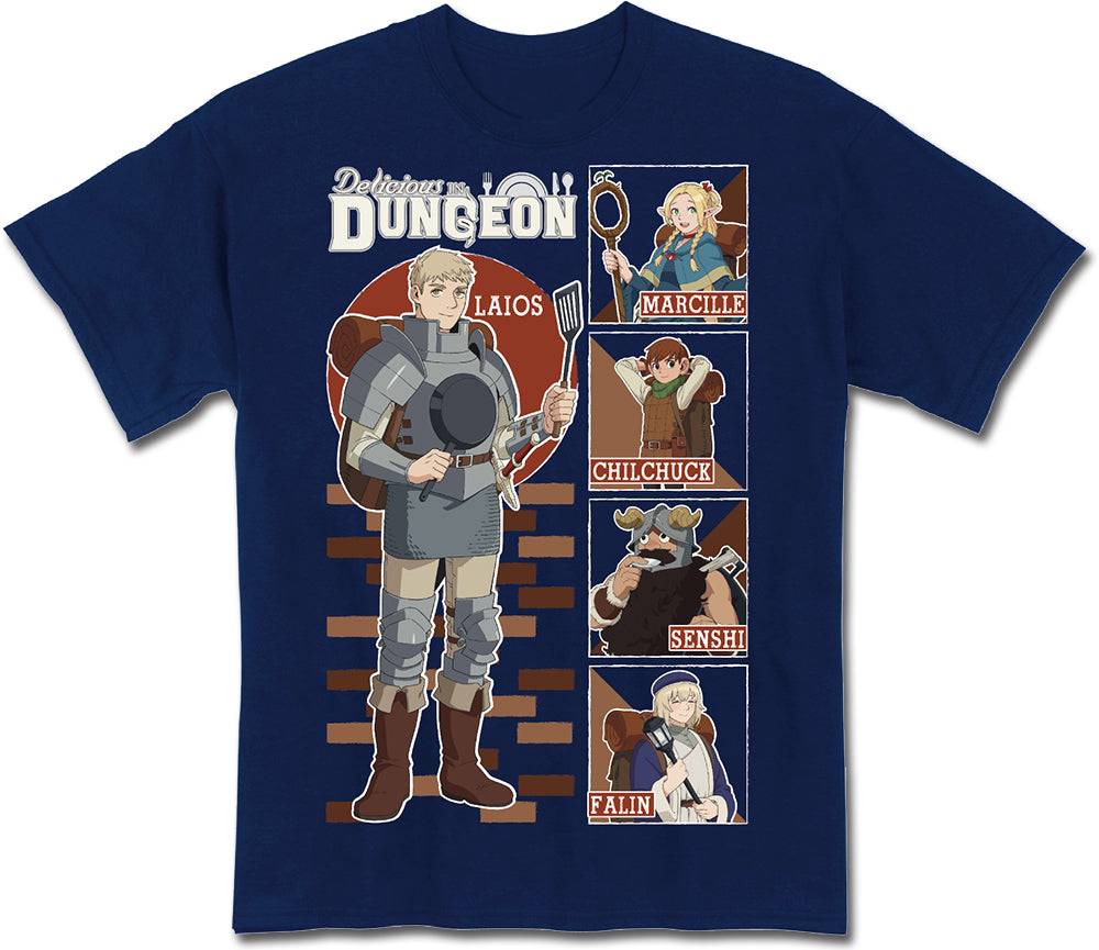 DELICIOUS IN DUNGEON - LAIOS PARTY IN BLOCK NAVY MEN'S T-SHIRT