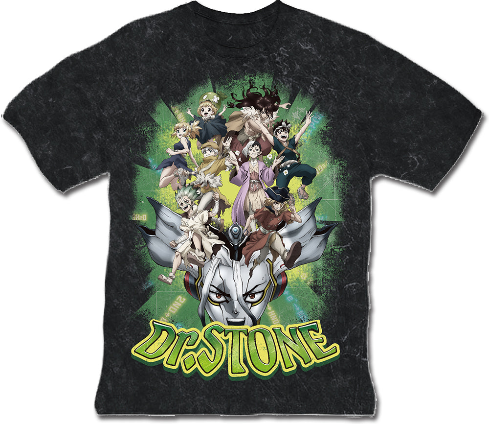 DR. STONE S3 - MAIN CHARACTER JUMP GREY MINERAL WASH MEN'S T-SHIRT