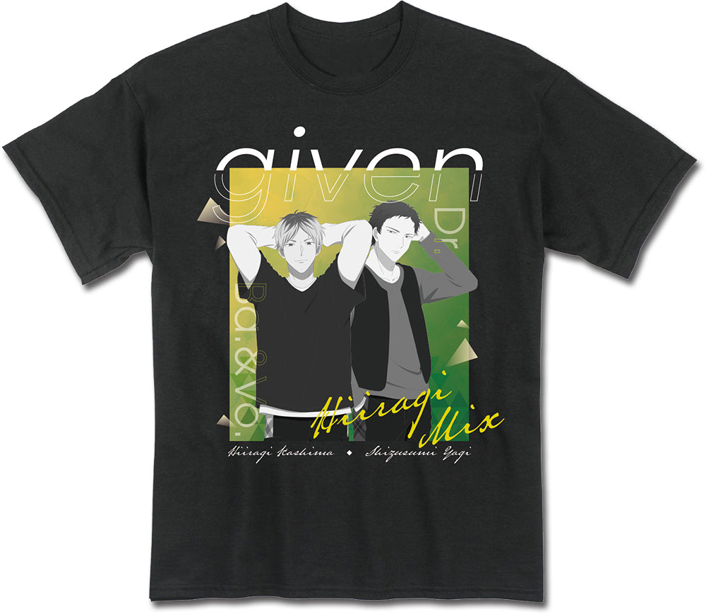 GIVEN THE MOVIE HIIRAGI MIX - HIIRAGI KASHIMA & SHIZUSUMI YAGI STAND ART BLACK MEN'S T-SHIRT