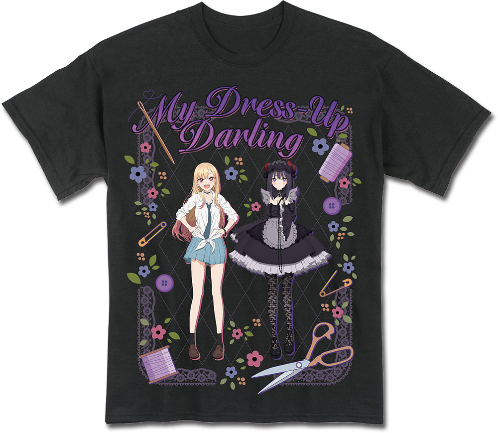 MY DRESS- UP DARLING - MARIN KITAGAWA & SHIZUKU KUROE BLACK BOYFRIEND'S T-SHIRT
