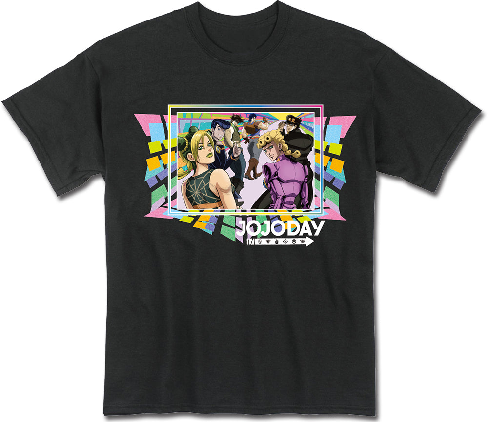 JOJO DAY - MAIN CHARACTERS STYLE ART BLACK T-SHIRT