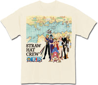 Thumbnail for ONE PIECE - GROUP IN MAP CREAM MEN'S T-SHIRT