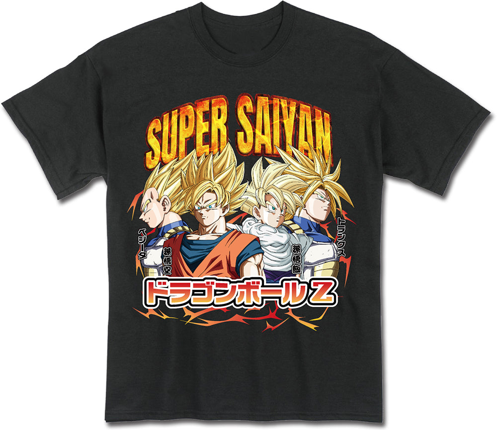 DBZ - SUPER SAIYANS BLACK MEN'S T-SHIRT