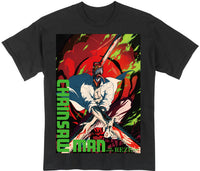 Thumbnail for CHAINSAW MAN THE MOVIE: REZ ARC - CHAINSAW MAN COLOR STYLE ART BLACK T-SHIRT
