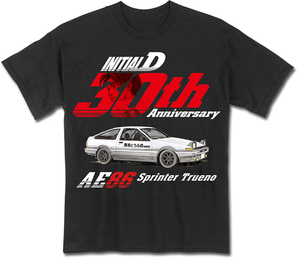 INITIAL D MANGA - 30TH ANNIVERSARY TAKUMI LOGO BLACK MEN'S T-SHIRT