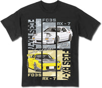 Thumbnail for INITIAL D MANGA - FC3S AND FD3S 30TH ANNIVERSARY ART BLACK MEN'S T-SHIRT