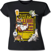Thumbnail for NYAIGHT OF THE LIVING CAT - CAT COLLEGE ART BLACK JUNIOR T-SHIRT