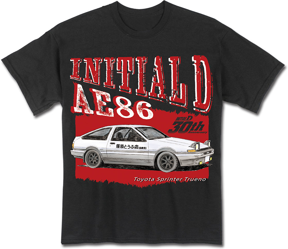 INITIAL D MANGA - 30TH ANNIVERSARY AE86 BLACK MEN'S T-SHIRT