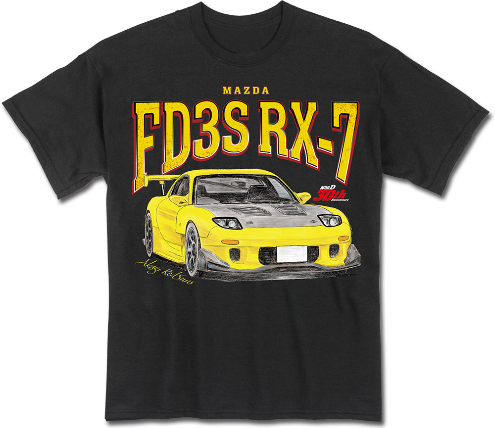 INITIAL D MANGA - 30TH ANNIVERSARY FD3S BLACK MEN'S T-SHIRT