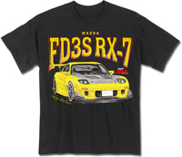 Thumbnail for INITIAL D MANGA - 30TH ANNIVERSARY FD3S BLACK MEN'S T-SHIRT