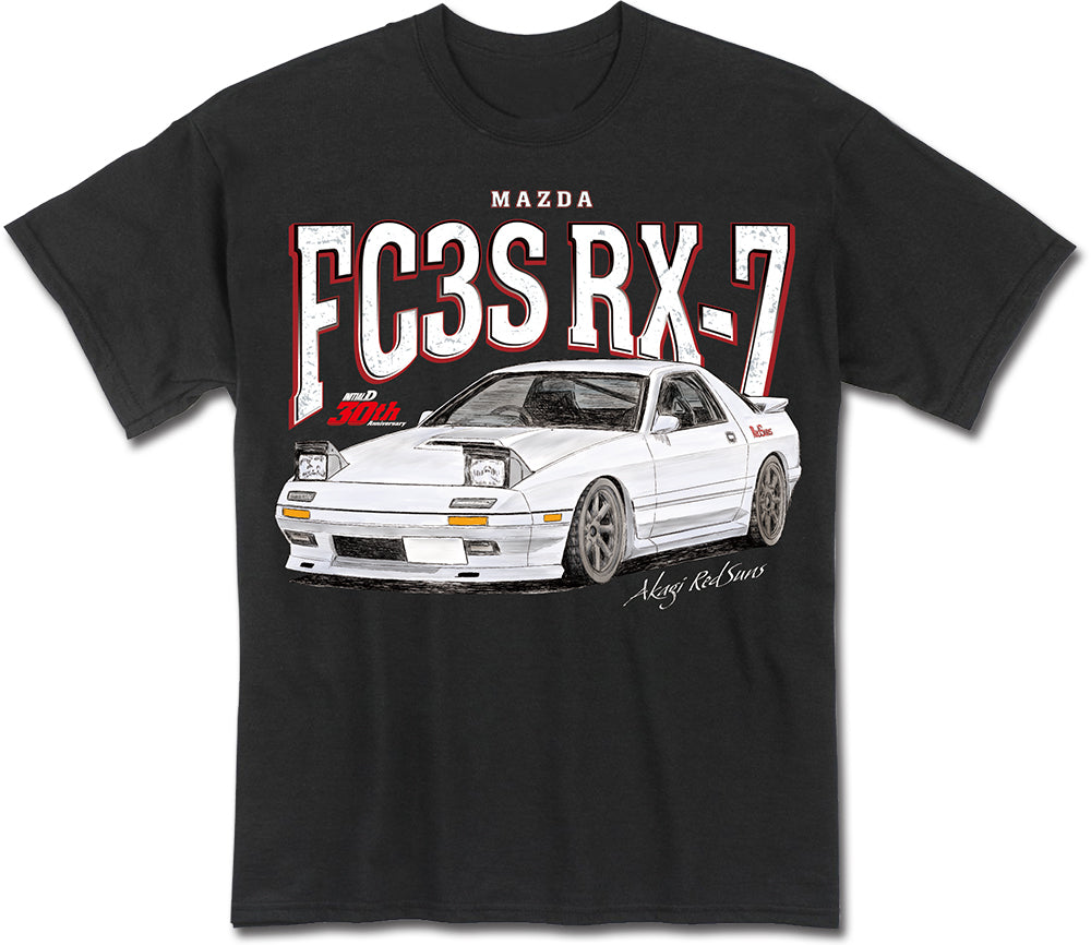 INITIAL D MANGA - 30TH ANNIVERSARY FC3S BLACK MEN'S T-SHIRT