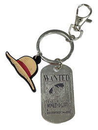 Thumbnail for ONE PIECE - LUFFY WANTED POSTER METAL ENGRAVED KEYCHAIN W/ PVC HAT