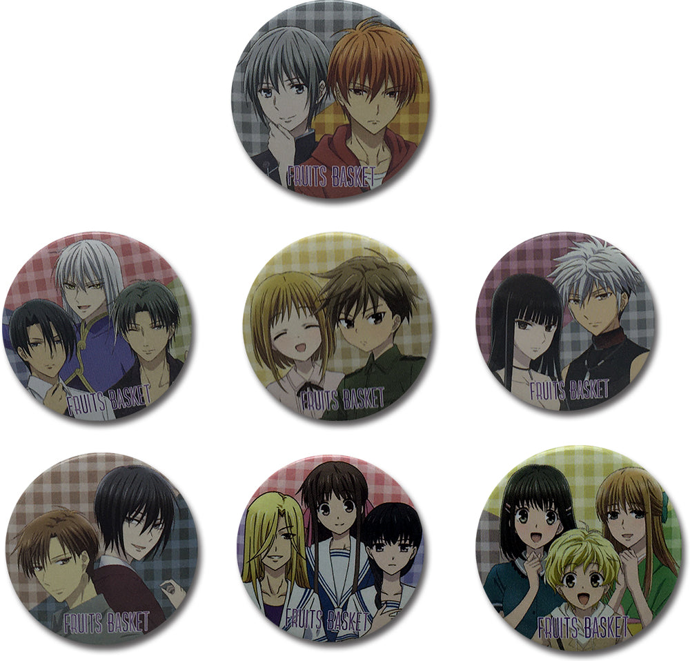 FRUITS BASKET 2019 - GROUP BUTTON SET 175PCS (7 STYLES)