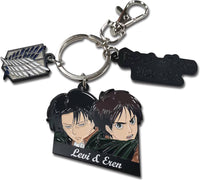 Thumbnail for ATTACK ON TITAN - EREN AND LEVI THREE CHARM KEYCHAIN