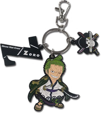 Thumbnail for ONE PIECE - ZORO WANO VERSION SD WITH ICON THREE CHARMS KEYCHAIN