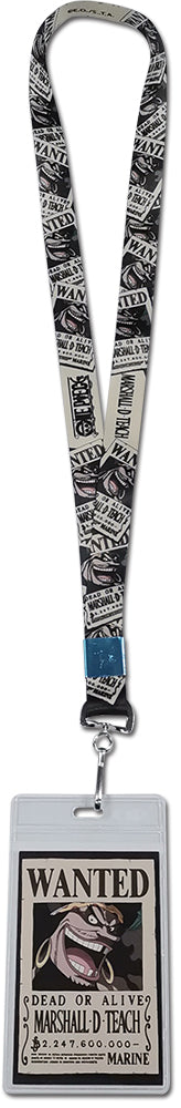 ONE PIECE - MARSHALL D. TEACH WANTED POSTER STYLE #1 LANYARD