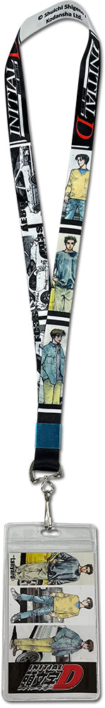 INITIAL D (COMIC) - GROUP WITH CAR MANGA SCREENSHOT LANYARD