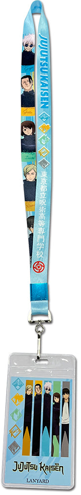 Thumbnail for JUJUTSU KAISEN S2 - GETO & GOJO WITH CLASSMATES COLOR WITH NAME ART LANYARD