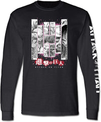 Thumbnail for ATTACK ON TITAN MANGA - ALL 9 TITANS #2 BLACK LONG SLEEVE SHIRT