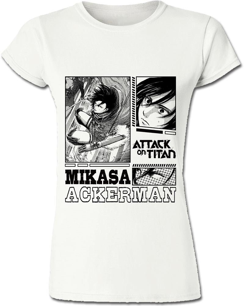 ATTACK ON TITAN MANGA - MIKASA  ACKERMANN COMIC 01 BLACK JRS'S T-SHIRT
