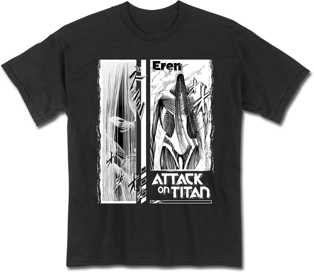 ATTACK ON TITAN MANGA - EREN YEAGER TITAN VERSION BLACK MEN'S T-SHIRT