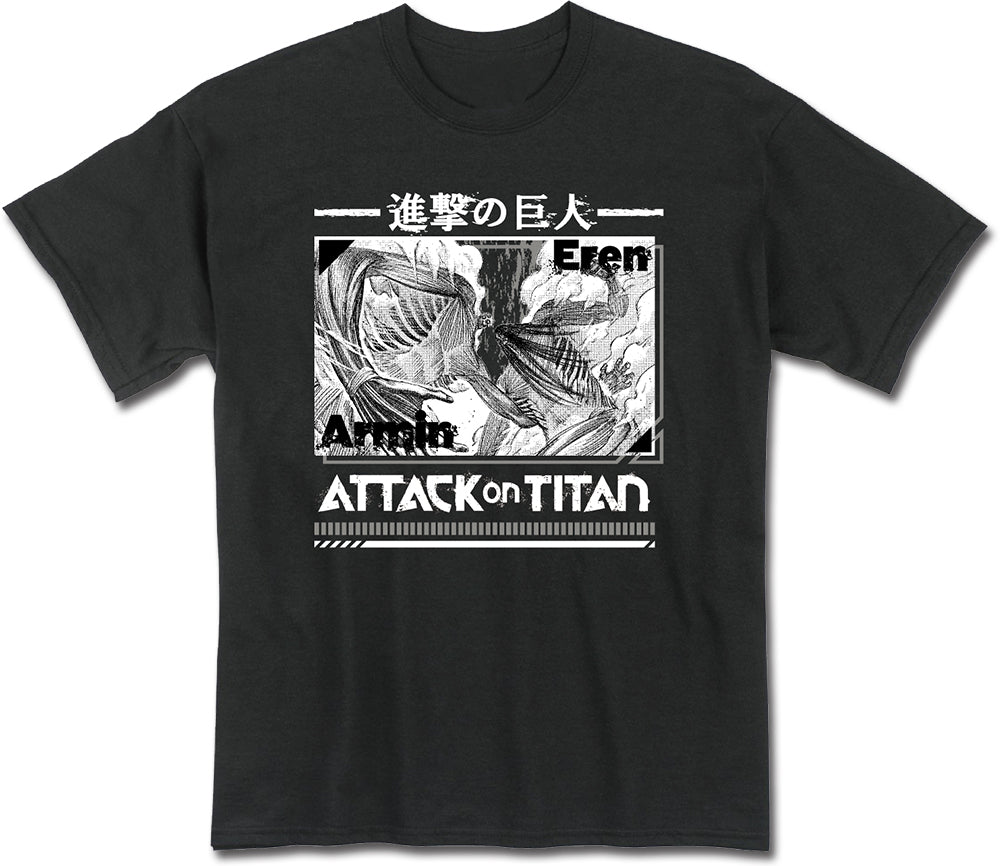 ATTACK ON TITAN MANGA - EREN VS ARMIN TITAN BATTLE MEN'S T-SHIRT