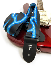 Thumbnail for BLUE LIGHTNING BOLT DESIGN POLYESTER GUITAR STRAP