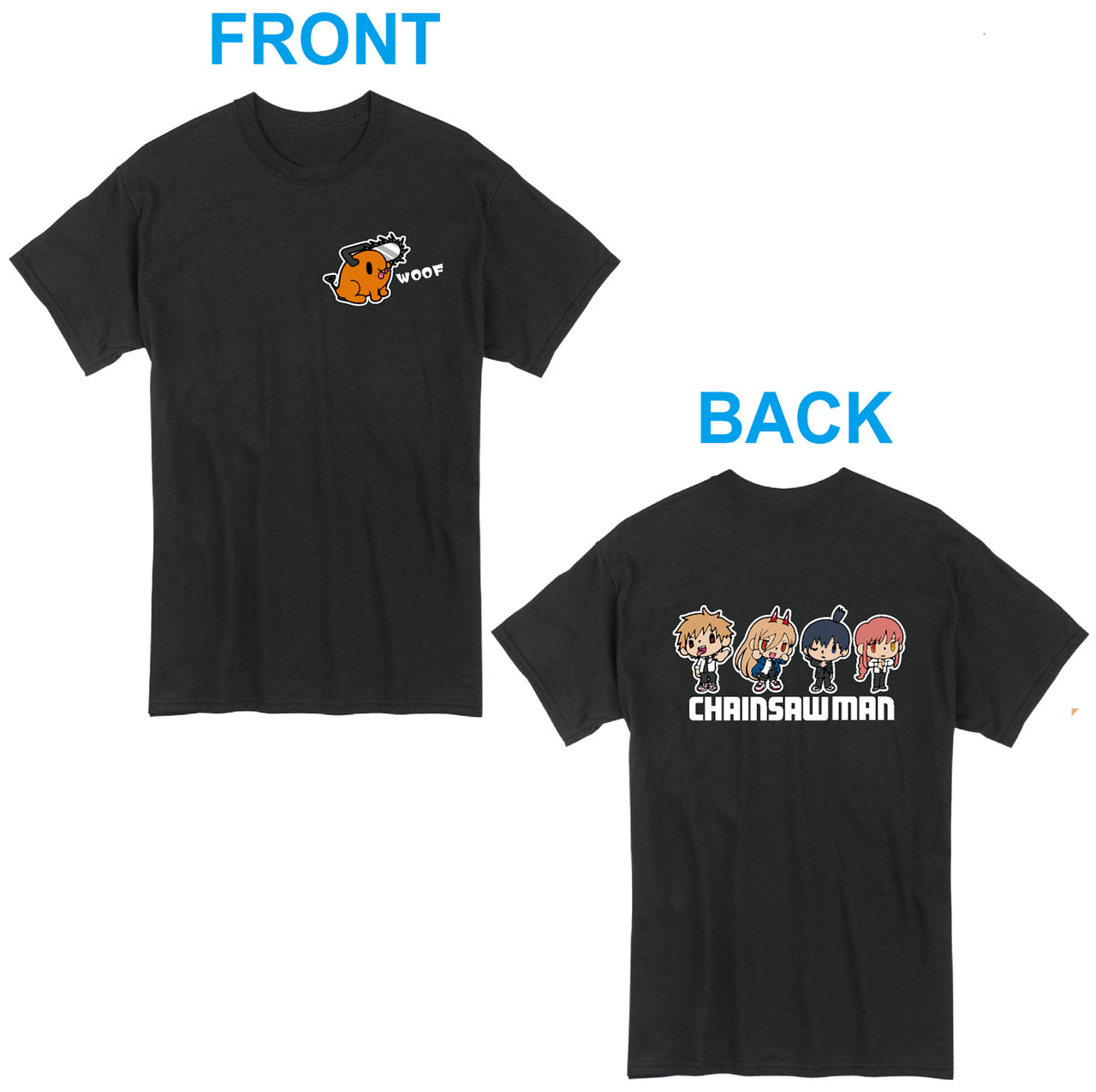 CHAINSAW MAN - POCHITA, DENJI, MAKIMA, AKI AND POWER SD VERSION MEN'S T-SHIRT