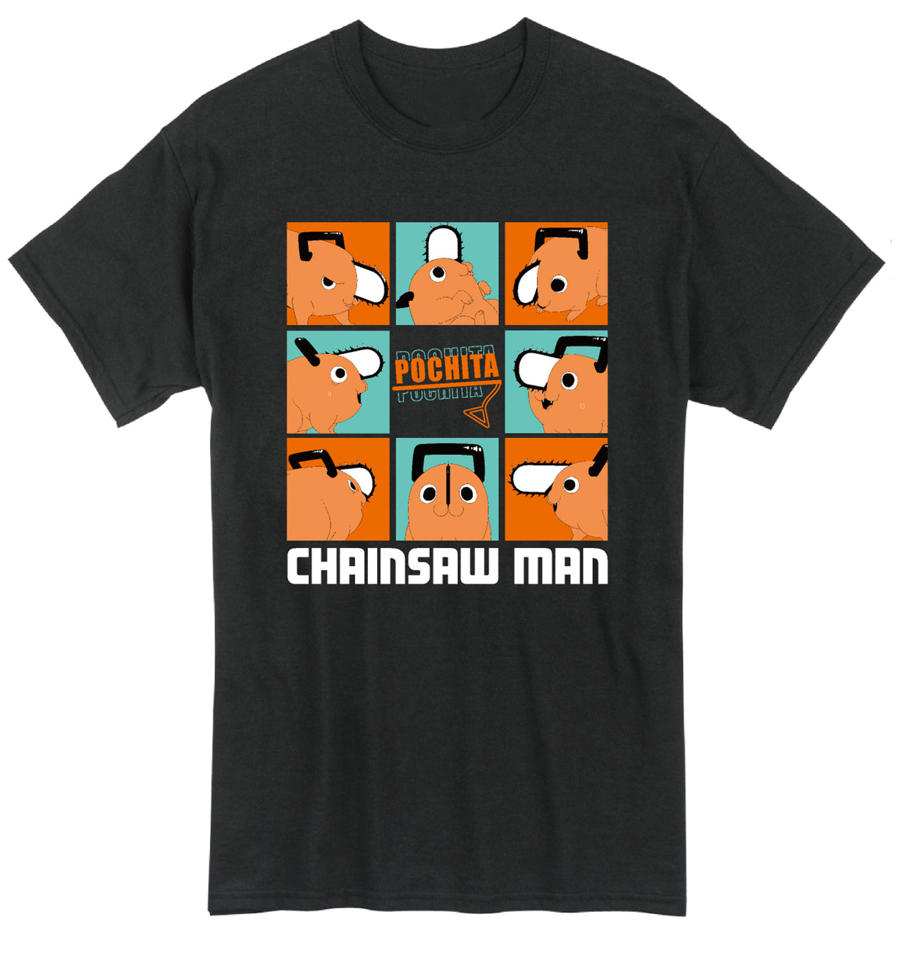 CHAINSAW MAN - POCHITA'S MANY EXPRESSIONS AND ANGLES MEN'S T-SHIRT