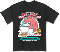 Thumbnail for SONIC CLASSIC - KNUCKLES PIZZA  BLACK MEN'S T-SHIRT