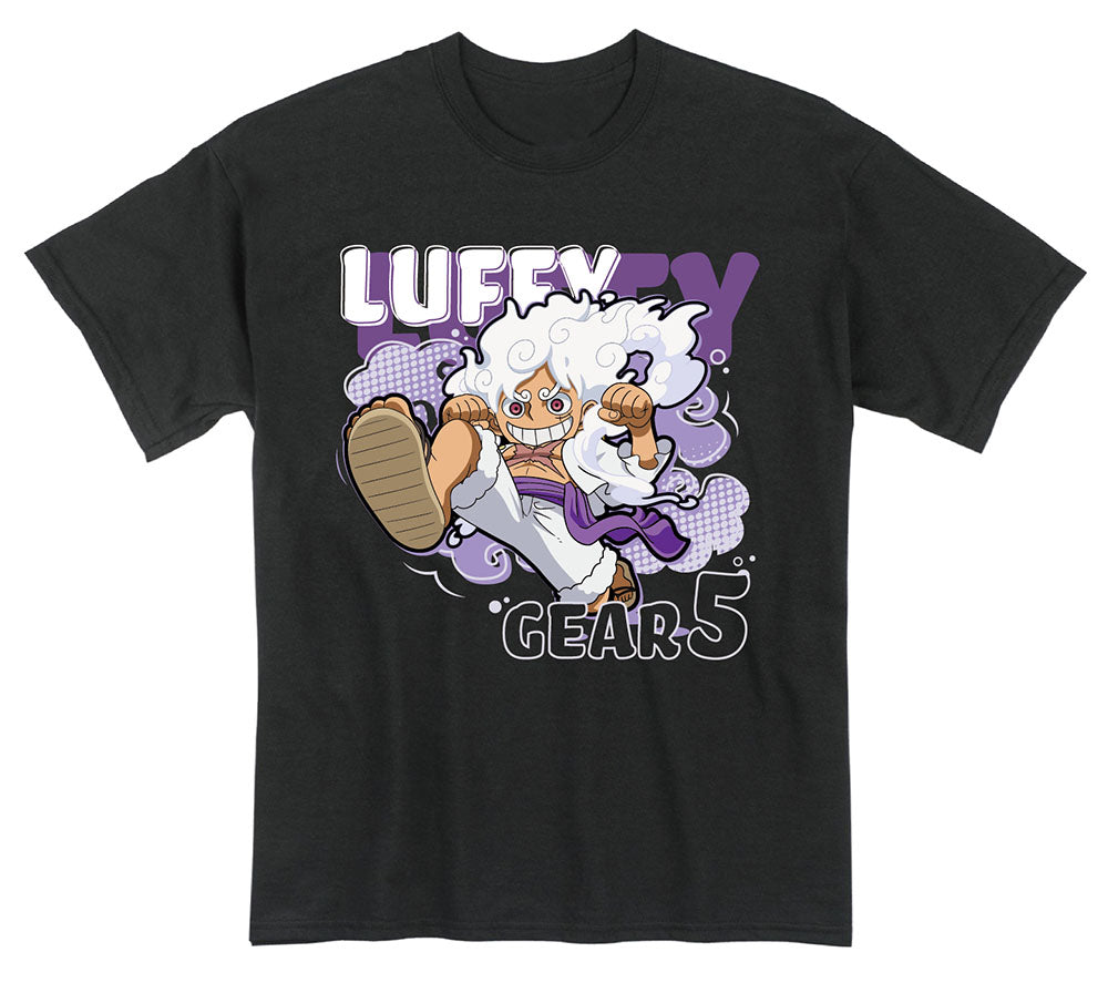 ONE PIECE - LUFFY GEAR 5 SD ART WITH CLOUD BLACK MEN'S T-SHIRT