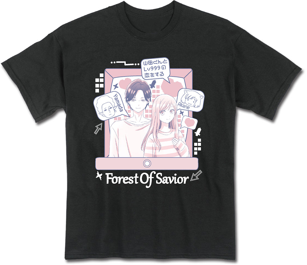 MY LOVE STORY WITH YAMADA AT LV999 - AKANE KINOSHITA & AKITO YAMADA IN GAME BLACK MEN'S T-SHIRT