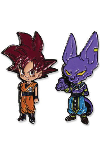 DRAGON BALL SUPER - PINSART SSGGOKU & BEERUS PINS  (DISC)
