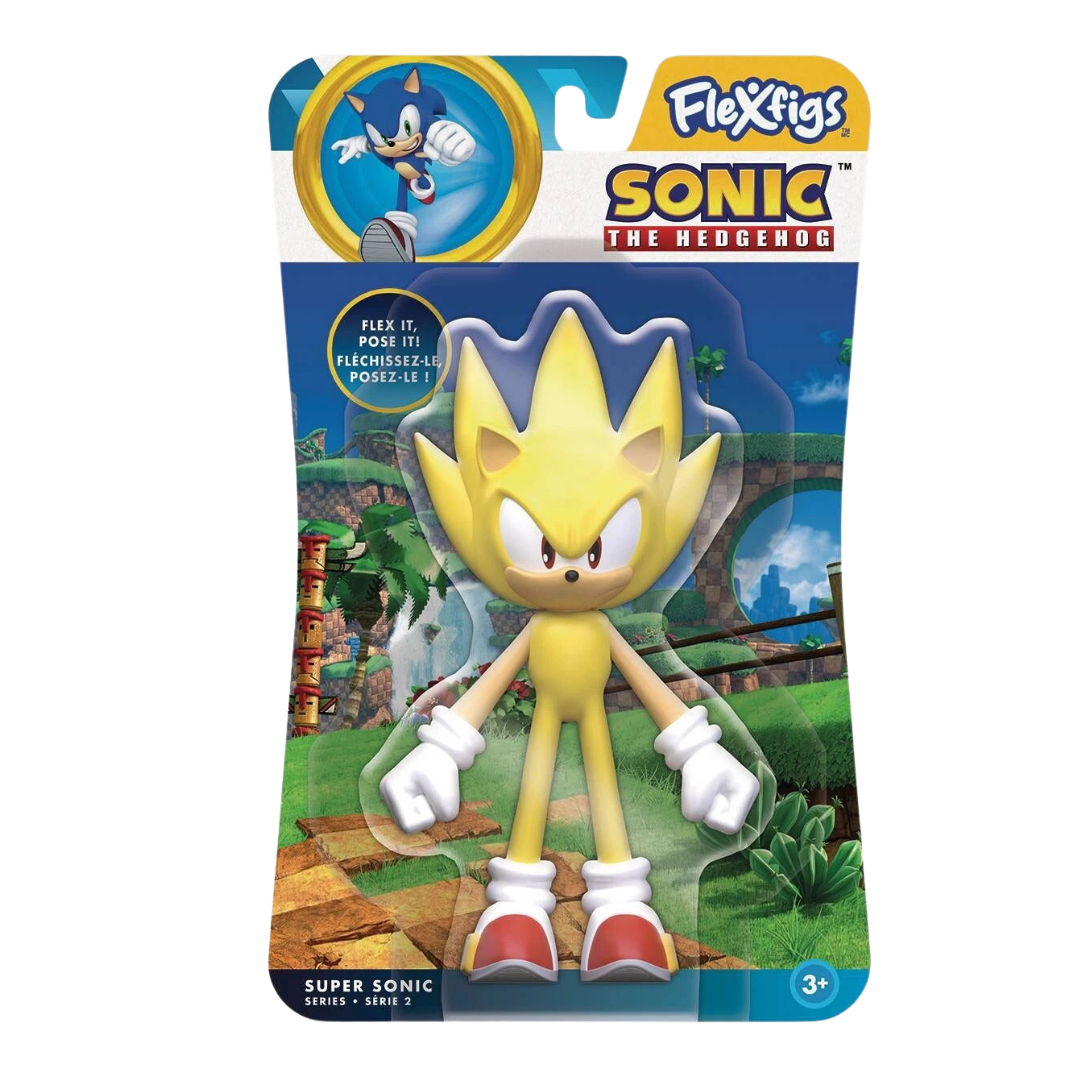 Super Sonic FlexFigs 4.5" Bendable Figure - Sonic The Hedgehog