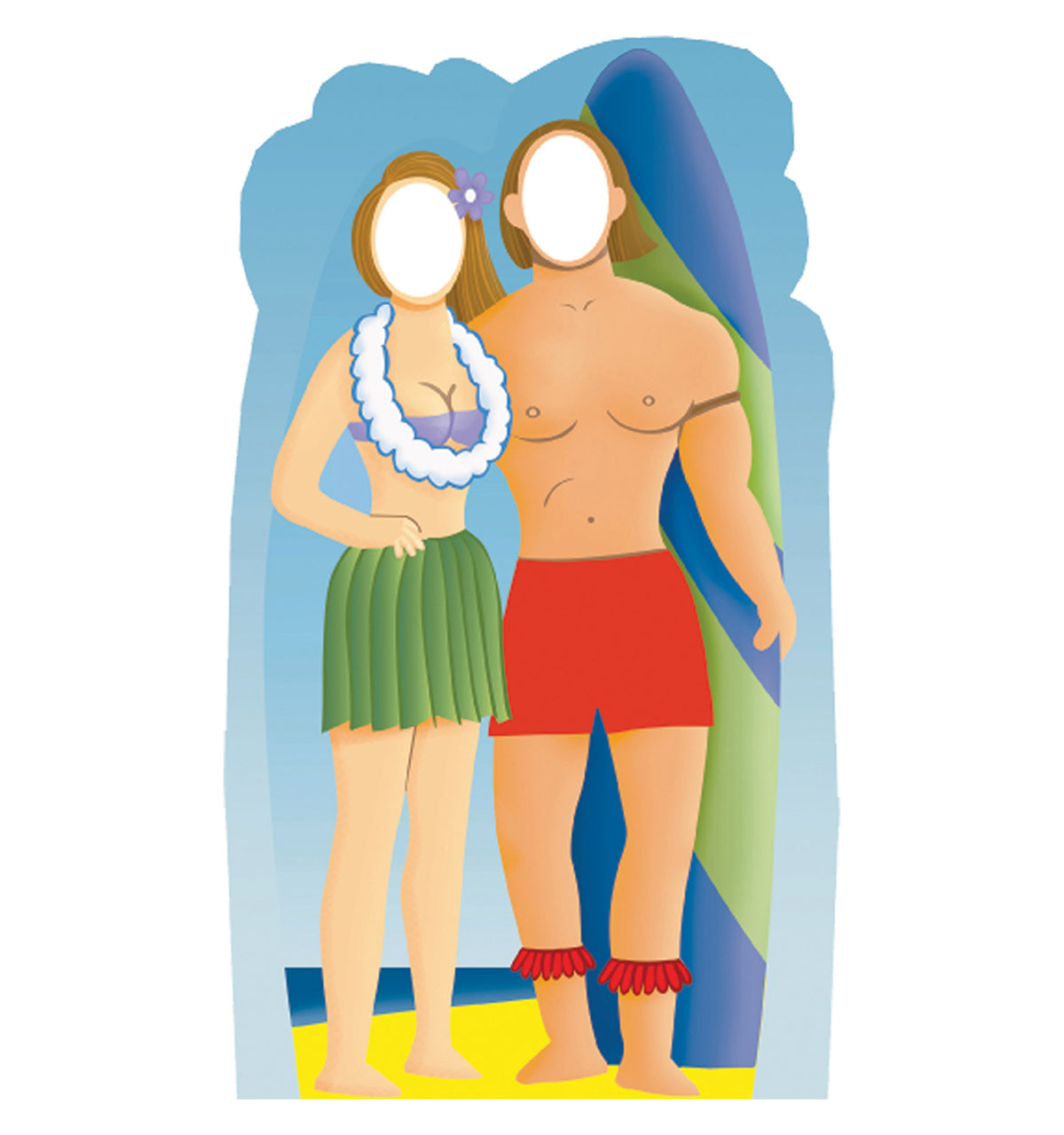 Surfer Couple holding Surfboard Stand-in
