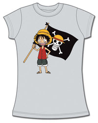 Thumbnail for ONE PIECE LUFFY WITH JOLLY ROGER FLAG JRS. SHIRT